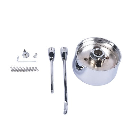 28" Chrome Tilt Manual Style Steering Column with Wheel Adapter No Key Hot Rod