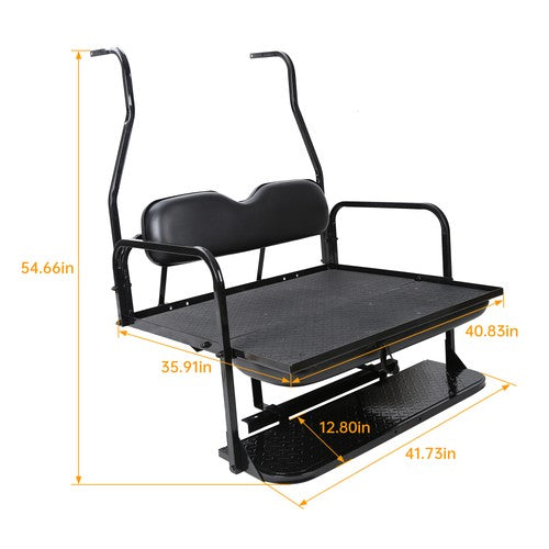 Flip Folding Rear Seat Kit Back Seat For 2000.5-Up Club Car DS Golf Cart 400 lbs