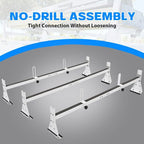 Cargo Van Roof Ladder Rack For Chevy Express 2500 3500 96 Up Steel White 3 Bar