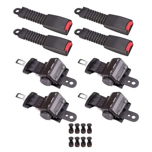 4Sets 42" Golf Cart Seat Belts Lap Set Retractable Fits For EZGO/Yamaha/Club Car