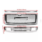 Upper Lower Grille Hood Molding Chrome for 2007-13 GMC Sierra 1500 Denali Pickup