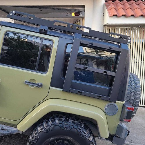 Roof Rack Cargo Carrier Luggage W/ 2 Ladders For Jeep Wrangler JK 4-Door 2007-18