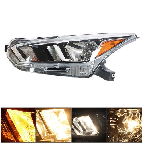 Pair Headlights Assembly Set Fit Clear Lens Chrome For Nissan Versa 2020-2021