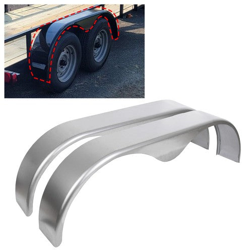 Tandem Teardrop Alloy Steel Fenders 66L x 18H x 9W for Enclosed Trailers