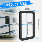 15.7 x 24.8 Black RV Entrance Door Window Frame for Camper Trailer