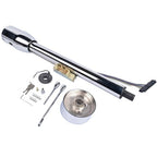 28" GM Tilt Manual Chrome Floor Shift Steering Column With Key & 9 Bolt adapter