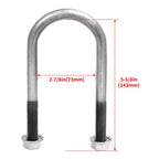 Trailer U Bolt Kit for 2 Inch Axle Tube 6 Inch Long Set Of 4 Bare Metal
