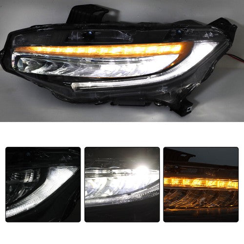 LED Headlight Headlamp Clear Housing For Honda Civic 2016-2019 Driver/Left Side
