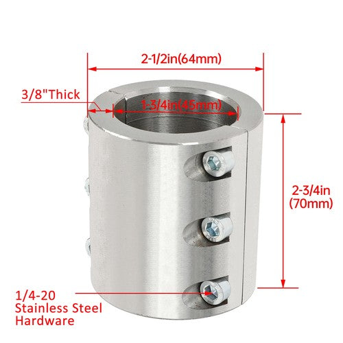 Steel Tube Clamp Weldable Bolt On 1.75 Inch 1 3 4 Inch Roll Cage Mounts