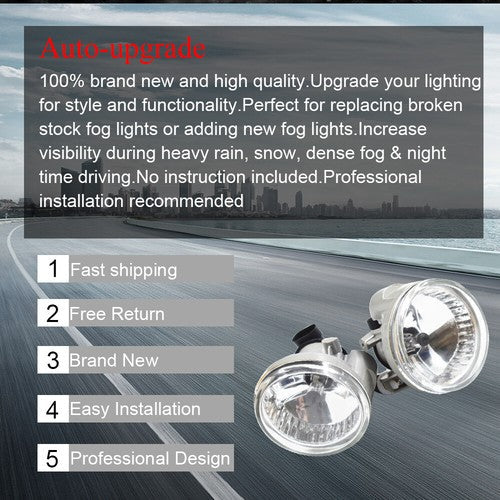 Clear Lens Front Bumper Driving Fog Lights w/Bulbs For Toyota Prius Echo