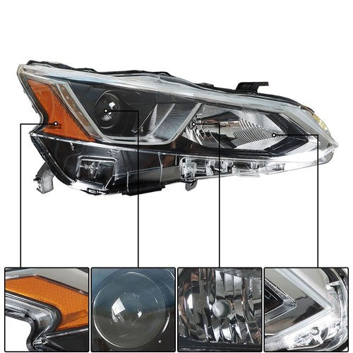 Right Side Headlight Headlamp Halogen For 2019-2020 Nissan Altima Chrome Housing