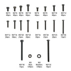 1590 pcs M3 Screw Kit with Hex Button and Socket Head Bolts, Nuts, and Washers