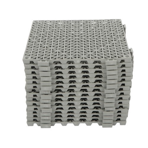 55PCS 12 x 12in Interlocking Drainage Floor Tiles Modular Interlocking Tile Gray