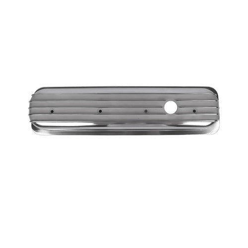 Finned Polished Aluminum Center Bolt Short Valve Covers For SBC 350 5.7 5.0 V8