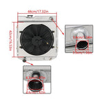 For 1960-1965 Ford Falcon Ranchero V8 3 Row Radiator+Shroud+Electric Fan+Relay