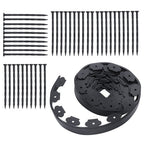 Lawn Border L-shaped Lawn Garden Edging Kit 40FT With 40Pcs Anchoring Spikes