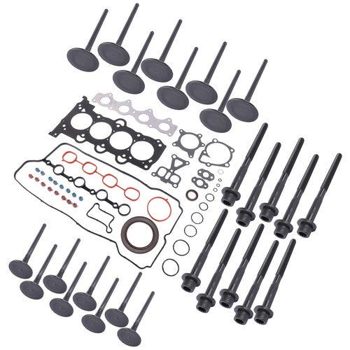 Gasket Set W/ Bolts &Intake Exhaust Valves for Hyundai Accent 1.6L L4 2012-2019