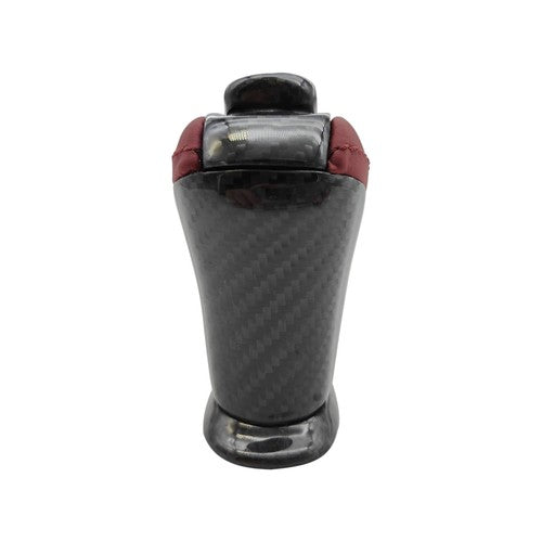 3491080B0A Shift Knob for Nissan GTR R35 Red Leather Carbon Fiber 2009-2021