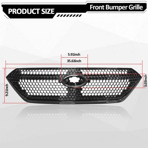Front Bumper Gloss Black Grille Assembly Sti Style for Subaru WRX VB 2022-2026