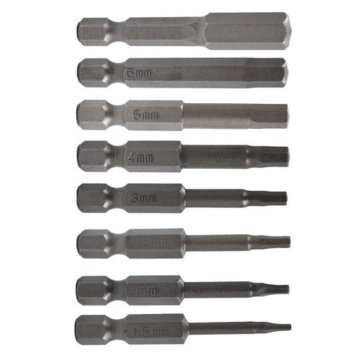 Metric mm Hex Head Allen Bit Set 8 Piece Quick Connect Shank Impact Driver Drill