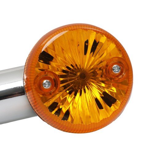 2��Amber Chrome Front Rear Turn Signal Blinker Indicator Light Motorcycle