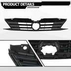 For 2015 2016 2017 2018 VW Volkswagen Jetta Front Bumper Chrome Grille Grill