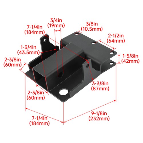 for 2 Inch Receiver Kawasaki Mule 600 610 SX 07-23 Rear Trailer Hitch Mount Bracket