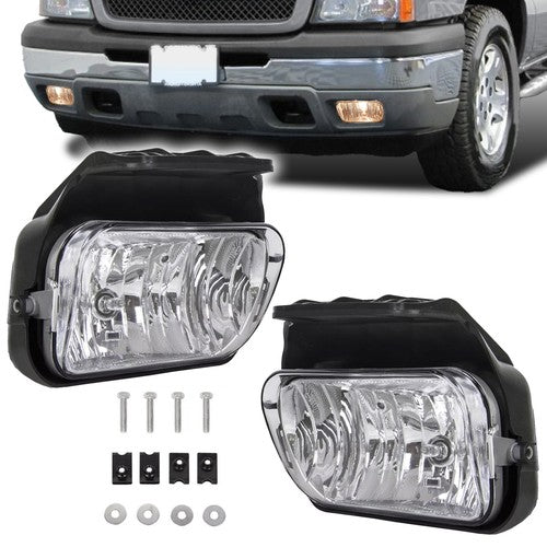 Pair Bumper Fog Lights Lamps Left Right for Chevy Silverado Avalanche 2003 2006