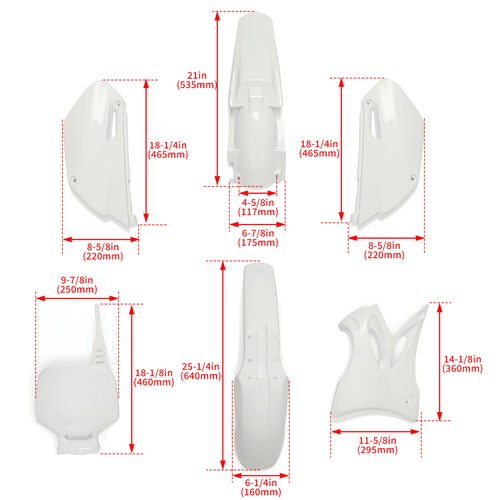 Complete Plastics Kit White Fender Body Cover Fairing For Yamaha YZ85 2002-2014