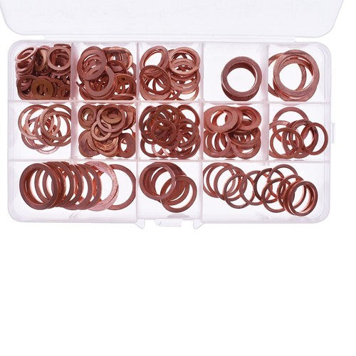 Assorted Solid Copper Crush Washers Seal Flat Ring Hydraulic Fittings Set 280pcs