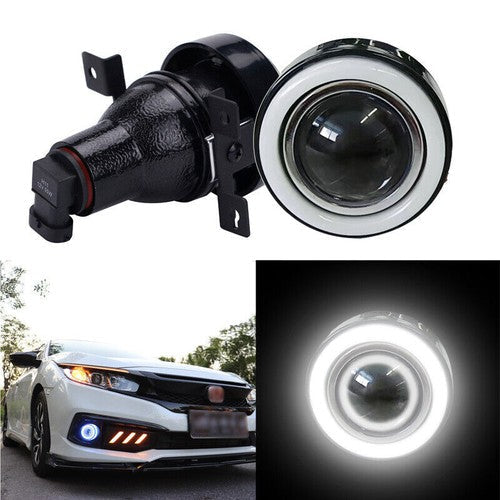 DRL White LED Halo Projector Fog Lights Lamp Angel Eye for 2016-2021 Honda Civic
