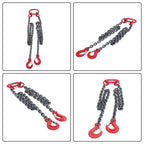 Double Legs Lifting Chain Sling 3/8"x 5' w/ Grab Hook 4Ton/8800lbs Capacity G80