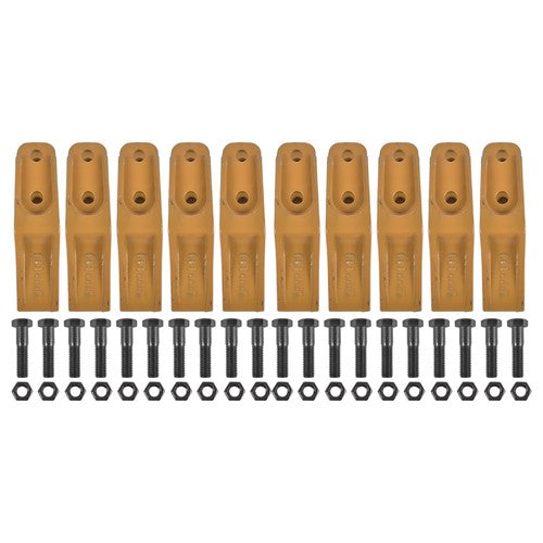 6684447 Trenching Bucket Teeth 10PK with Bolts and Nuts 20PK for 5/8" Bucket Lip
