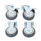 4 pieces of gray PU straight wheel polyurethane swivel wheels 2 straight wheels