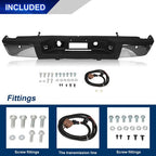 Chrome Rear Bumper For 2007-2013 Chevy Silverado GMC Sierra 1500 Sensor Hole