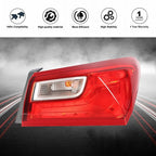 Outer Tail Light Passenger RHSide For 2016-2021 Chevy Malibu Halogen Red Lens