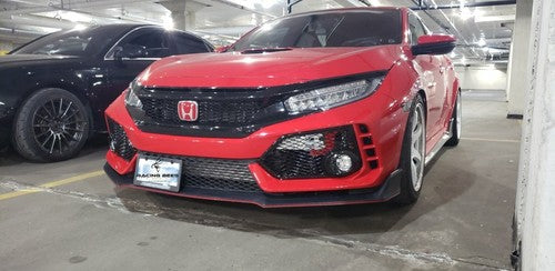 Fog Light Lamp Covers Fit 2017-2021 for Honda Civic Type R Black Open Mesh