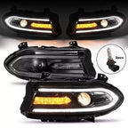 Pair LED DRL Projector Headlights Assemblies for Dodge Charger 2015 2023 LH RH