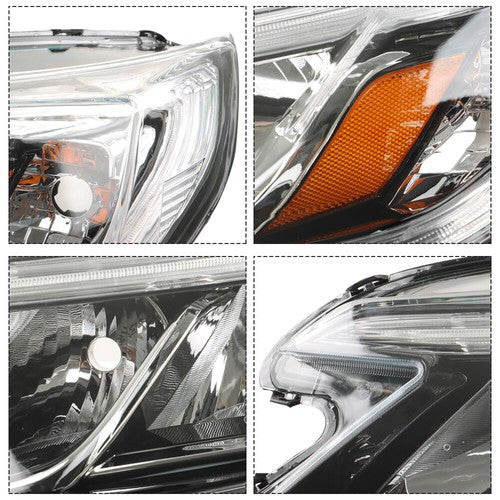 Halogen W/DRL For Honda CR-V 2015-2016 Front Black Headlight Assembly Driver/LH