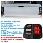 Black Tail Lights Brake Lamps LED Bar Light For 09-18 Dodge Ram 1500 2500 3500