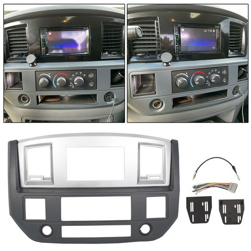 Radio Double Din Dash Install Bezel Kit for Dodge Ram 1500 2500 3500 2006 2009