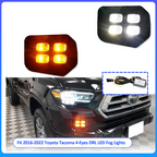 4-Eyes DRL LED White&Amber Fog lights Turn signal for 2016-2022 for Toyota Tacoma