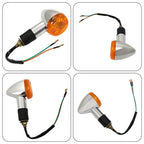 2��Amber Chrome Front Rear Turn Signal Blinker Indicator Light Motorcycle
