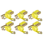6-Pack 2" x 15' 5000 lbs Ratchet Straps With J Hook Heavy Duty Tie Downs