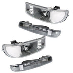 For GMC Sierra 1500 99-07 & Yukon 00-06 L+R Headlight Replacement Halogen Black