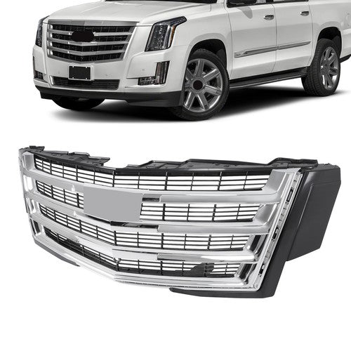 Front Bumper Grille Plastic Chrome Fit For Cadillac Escalade 2015-2020