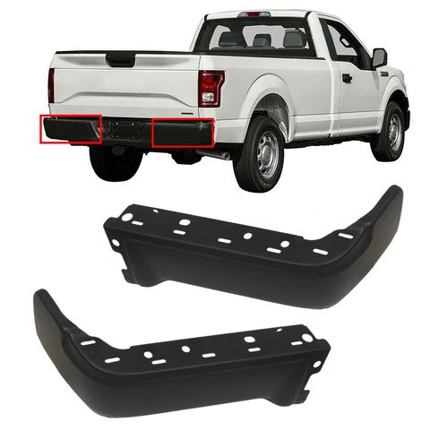 Rear Bumper Ends For Ford F150 2009-2014 Primered Steel Set Black Pair LH RH
