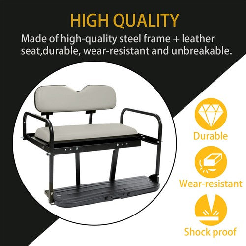 Folding Steel Frame Flip Rear Back Seat for EZGO Marathon Pre 1994 Golf Cart
