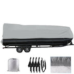 Boat Cover Waterproof Trailerable Pontoon Fabric Gray 21-24FT