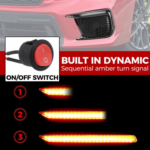 For 2018-up Subaru WRX STI Sequential/Switchback LED DRL Fog Light Bezels LH&RH